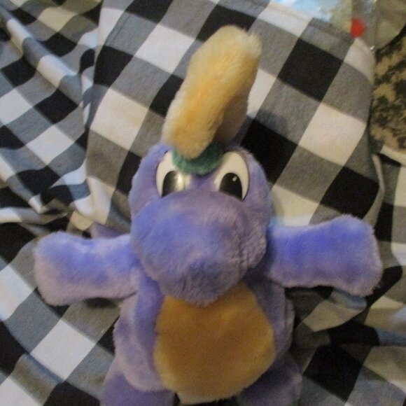 Vintage Purple Dinosaur Hand Puppet Stuffed Animal Plush Toy - Picture 2 of 4